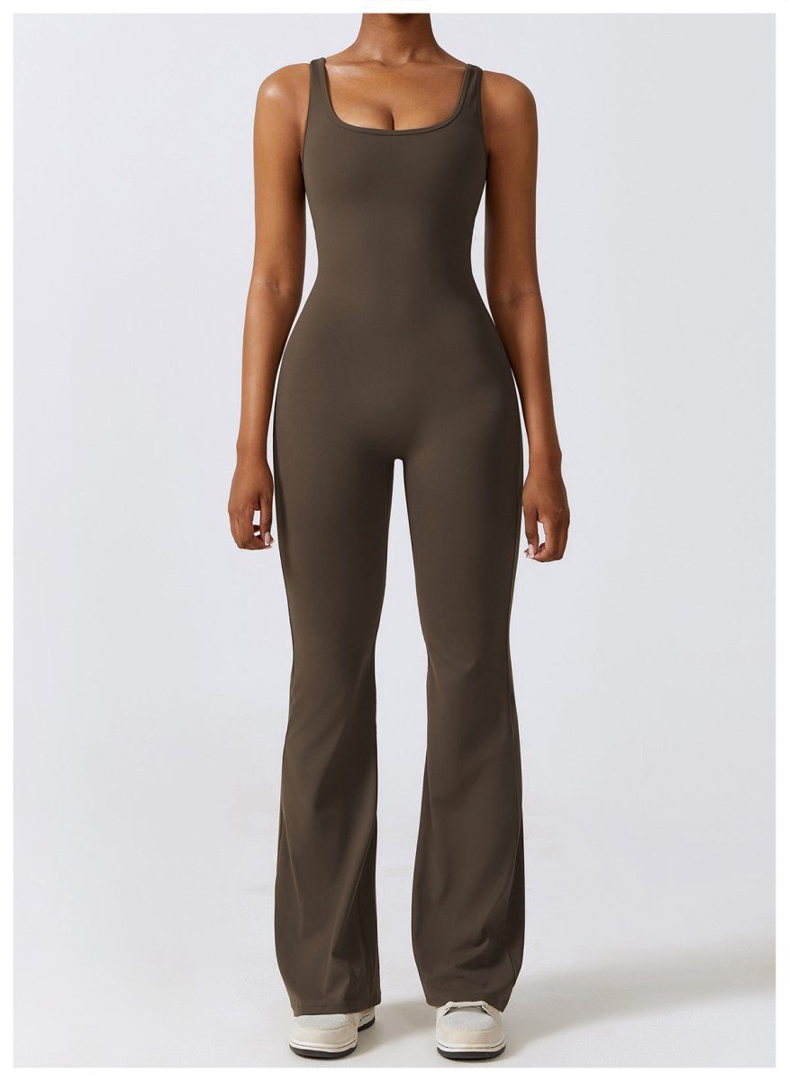 V-Back Flared Jumpsuit