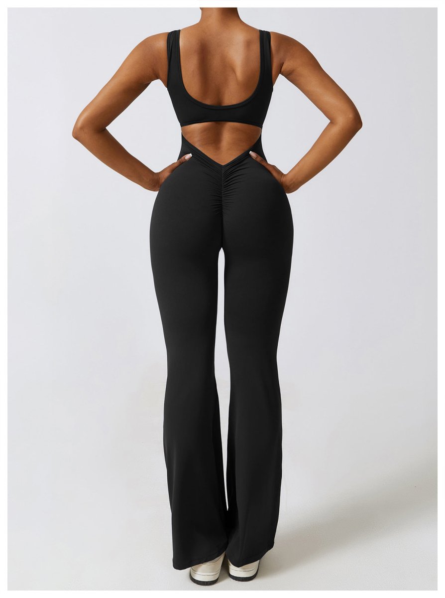 V-Back Flared Jumpsuit