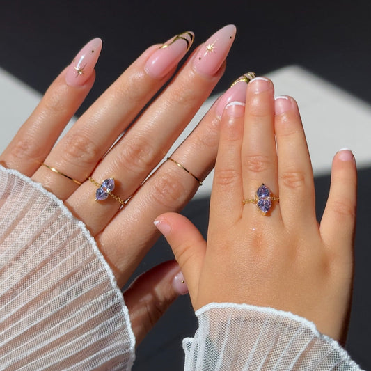 Viral U & Me Chain Heart Ring