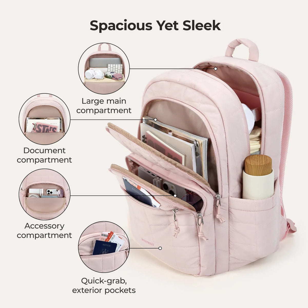 CloudCarry Quilted Backpack