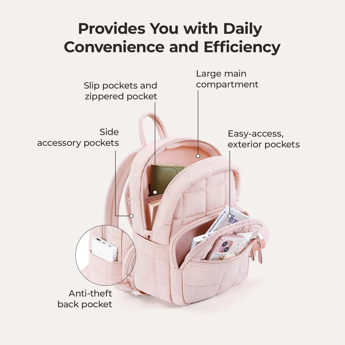 CloudCarry Quilted Backpack