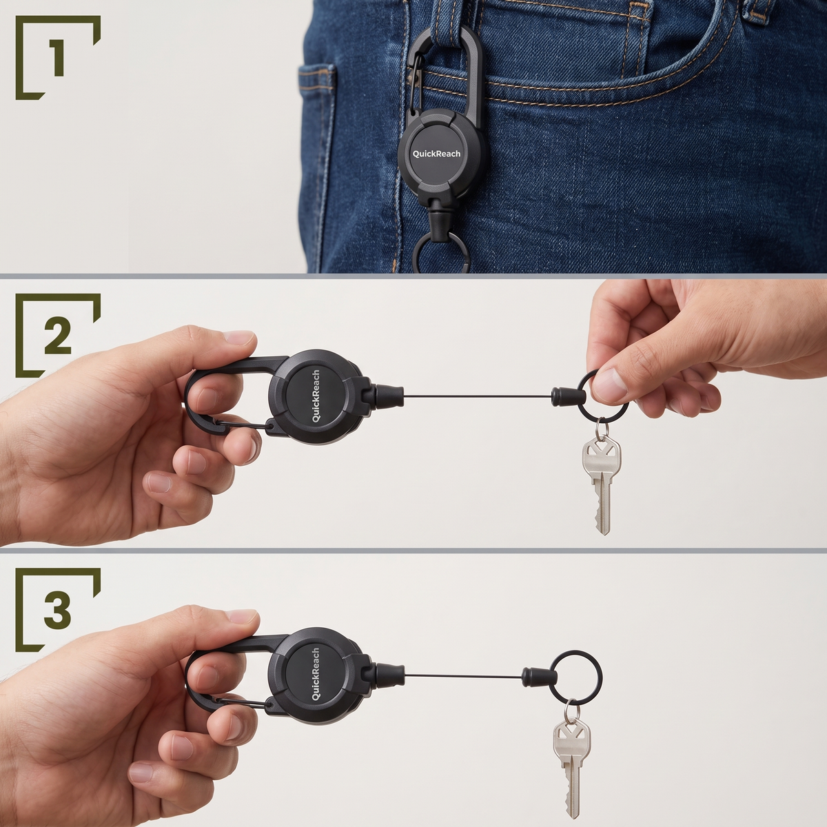 QuickReach Heavy-Duty Retractable Keychain