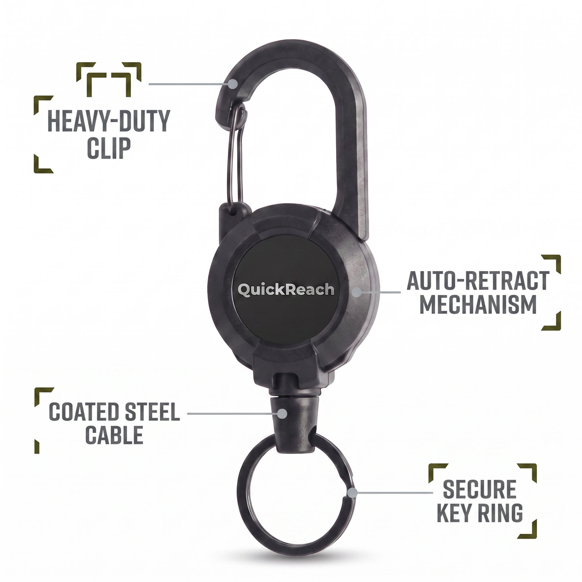 QuickReach Heavy-Duty Retractable Keychain