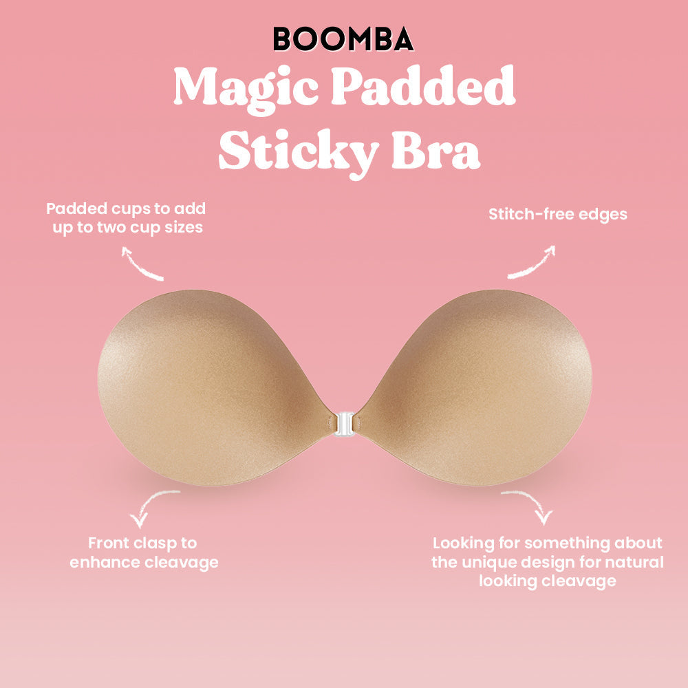 LuxeLift Padded Sticky Bra with Front Clasp